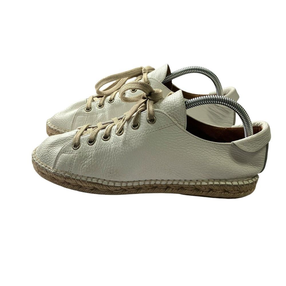 Maypol Espadrille Sneakers White Soft Leather Lace Up Casual Shoes‎ Anthropology - Picture 3 of 10